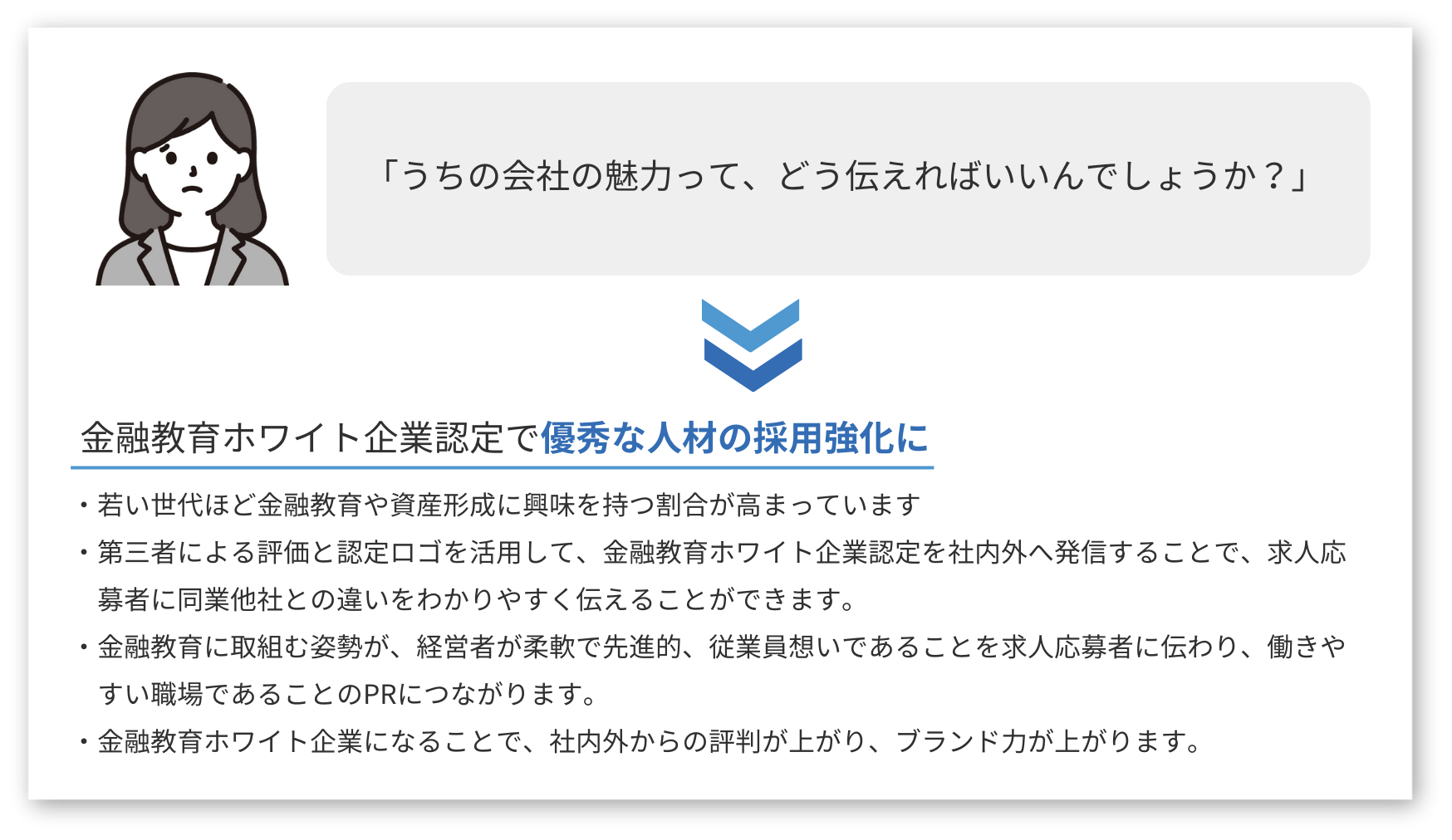 金融教育ホワイト企業認定で優秀な人材の採用強化に